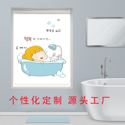 定 制LOGO廣告卷簾窗簾l降卷式衛浴辦公室公司全遮光遮陽簾
